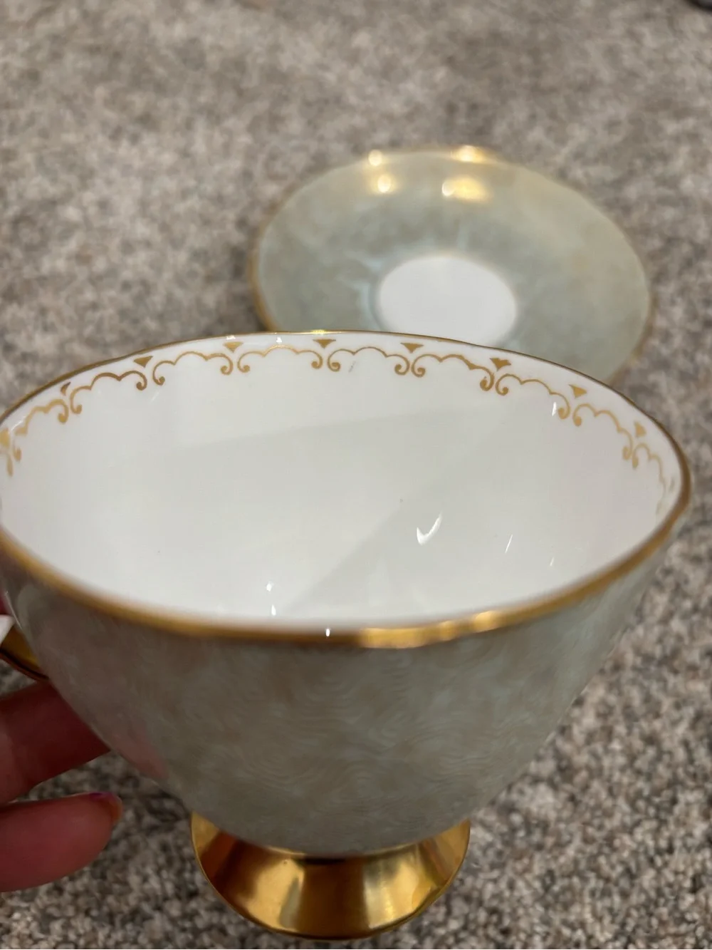 Vintage Tuscan Fine English Bone China Teacup & Saucer Set Made in England 50s